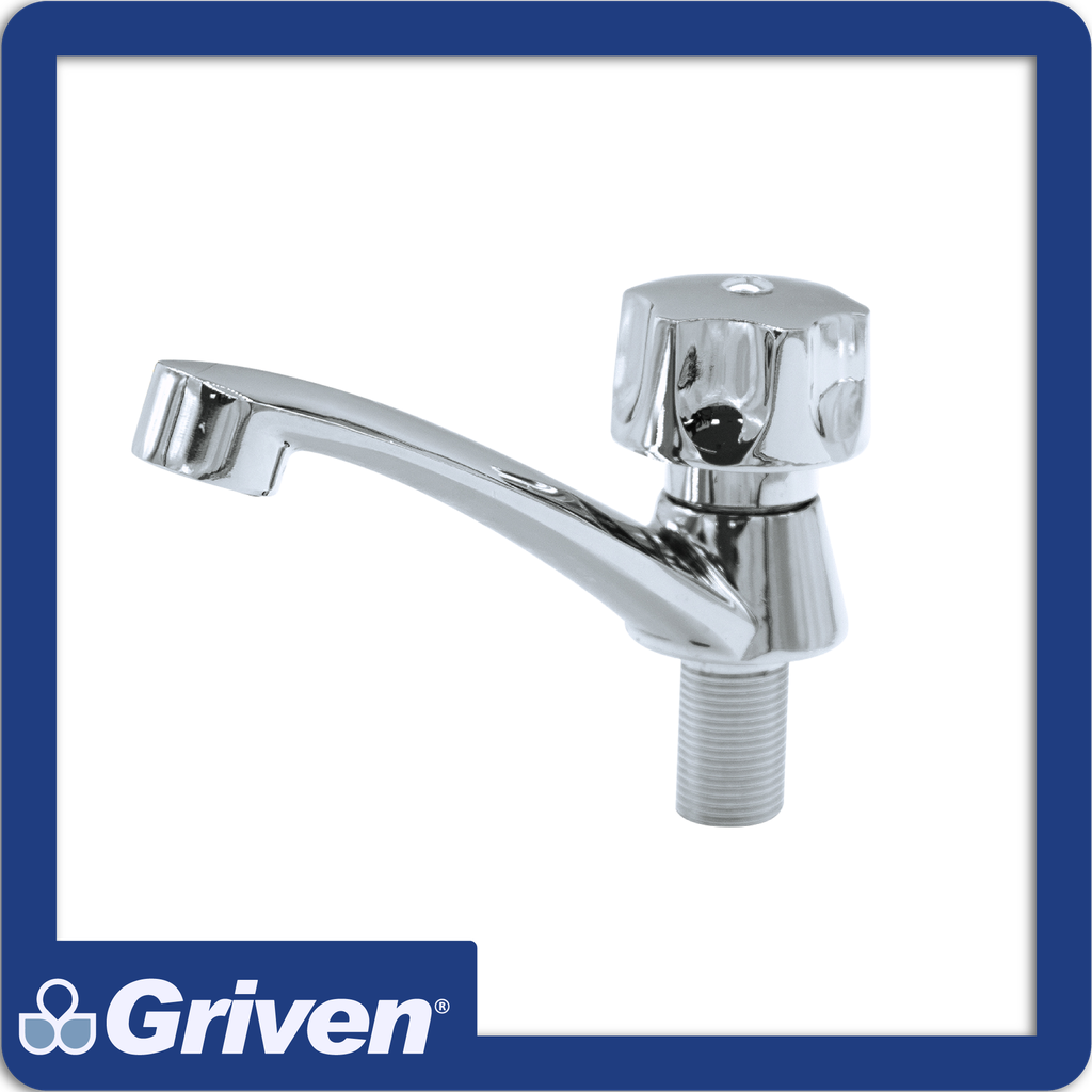 Llave individual para lavamanos metalica