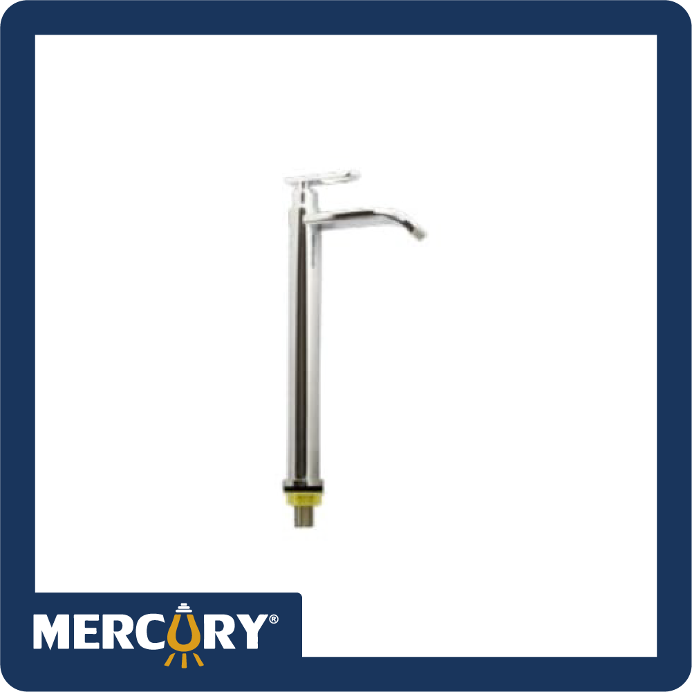 Llave lavamanos acero inoxidable/cromada alta t/cascada