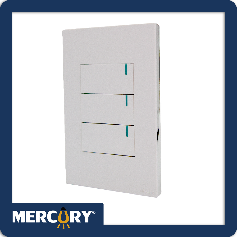 Interruptor triple conmutable white luxury