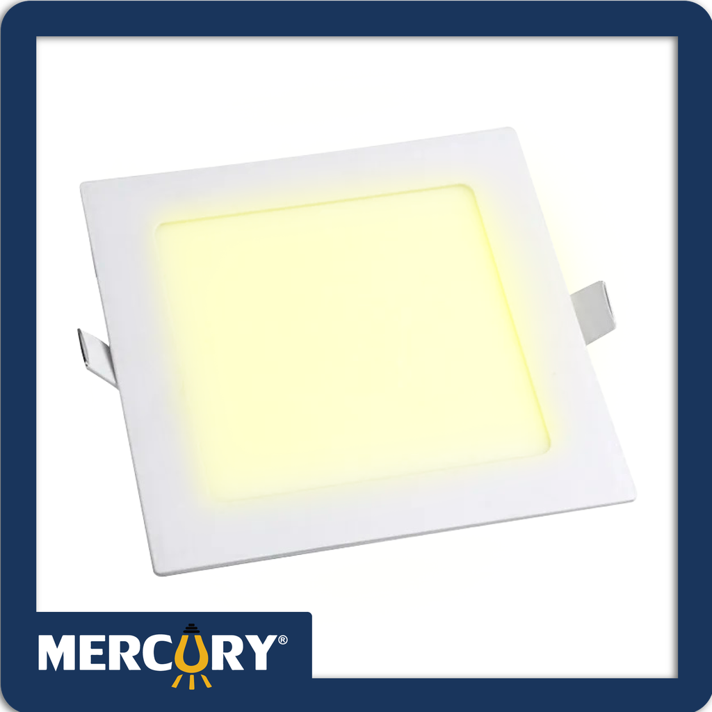 Panel led cuadrado 12w 6" luz calida 3000k incrustar
