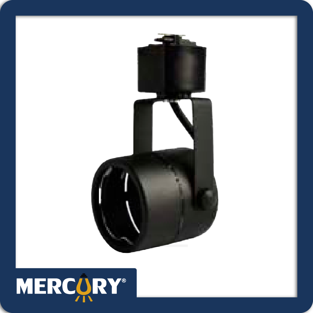 Spot riel redondo negro base gu10 h-57mm