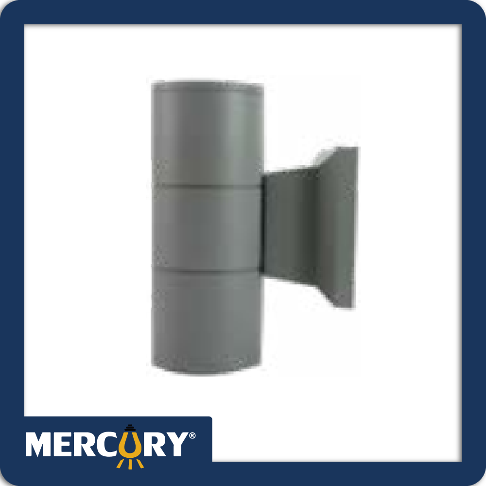 Aplique pared gu10 x2 cilindro gris ip65