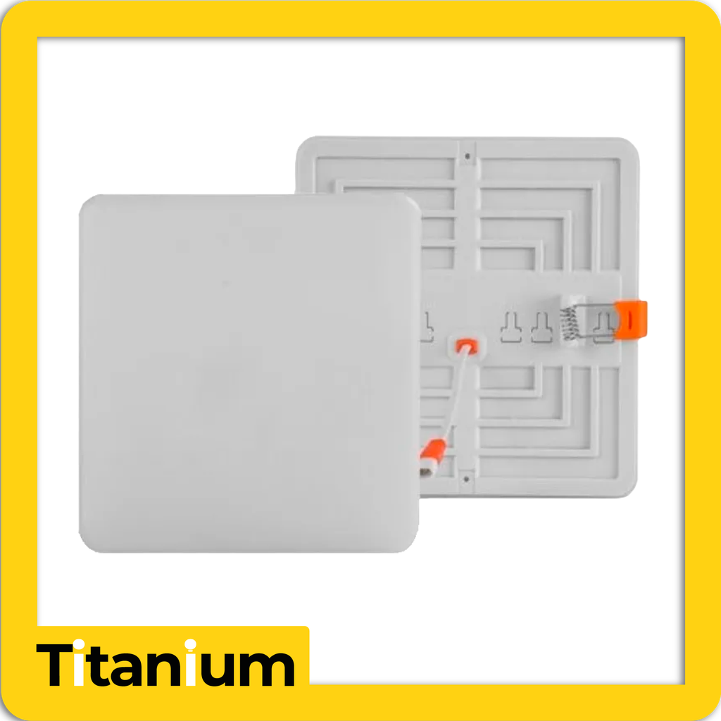 Panel led frameless titanium cuadrado  18w incrustar 6500k