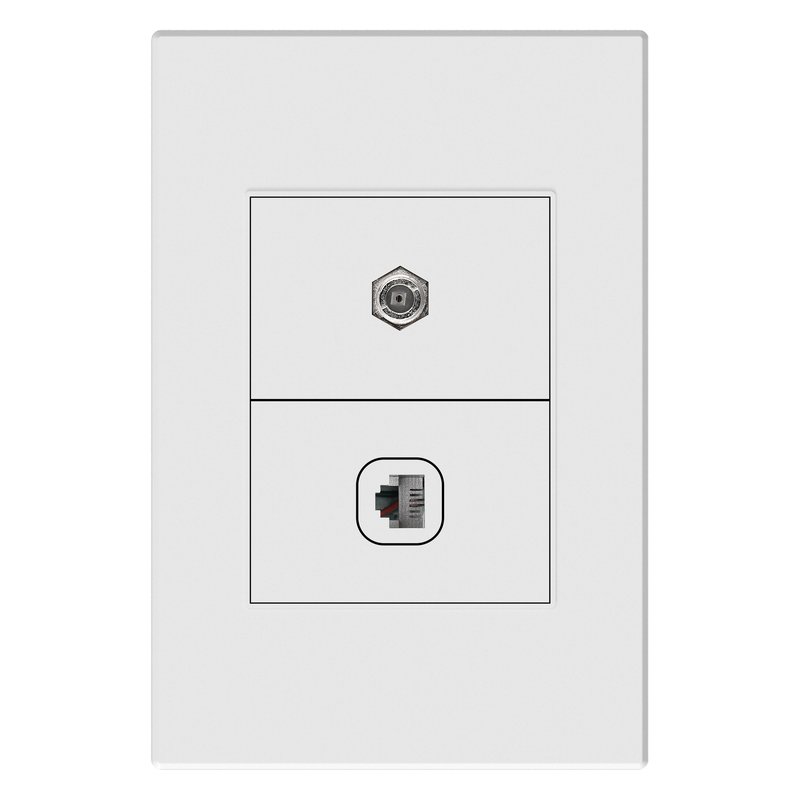 [ETI42] Toma coaxial + telefono mercury premium white