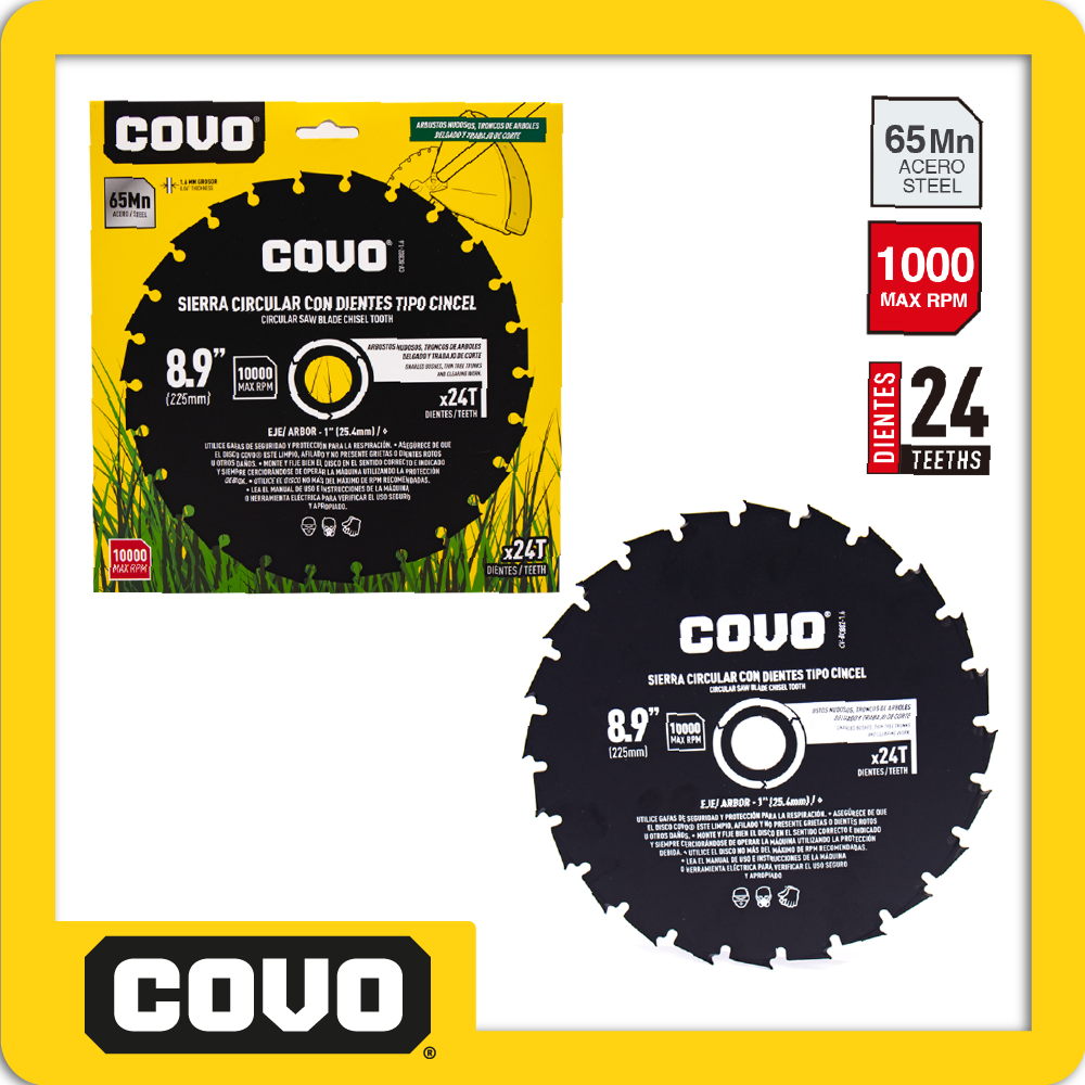 [CV-BCB02-1-6] Disco corte cesped ramas sierra circular 8.9 24 dientes