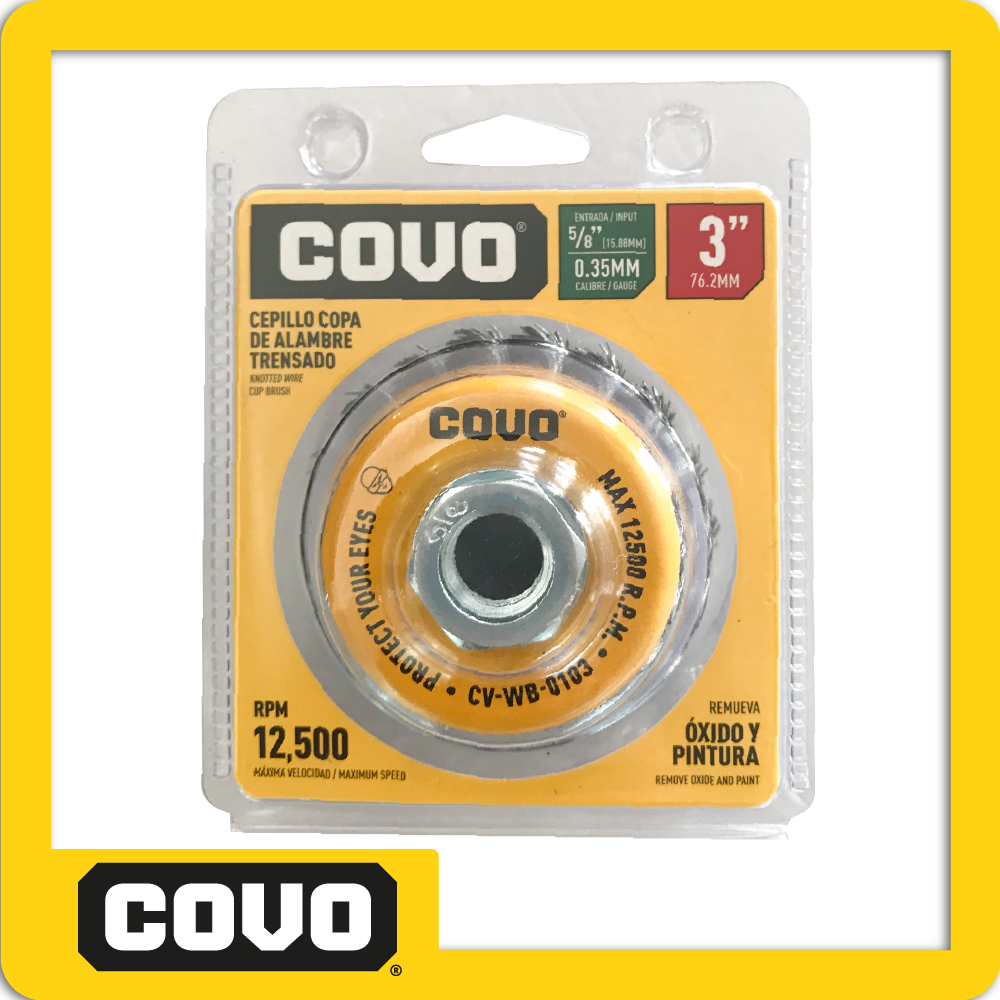 [CV-WB-0103] Cepillo copa de alambre trensado 3 pulgadas