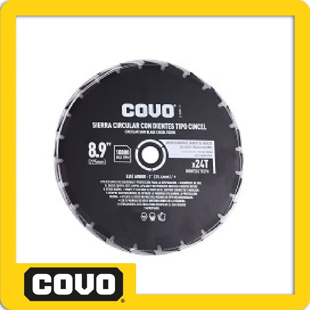[CV-BCB02-2] Disco corte cesped ramas sierra circular 8.9' 24 dientes eje 3/4