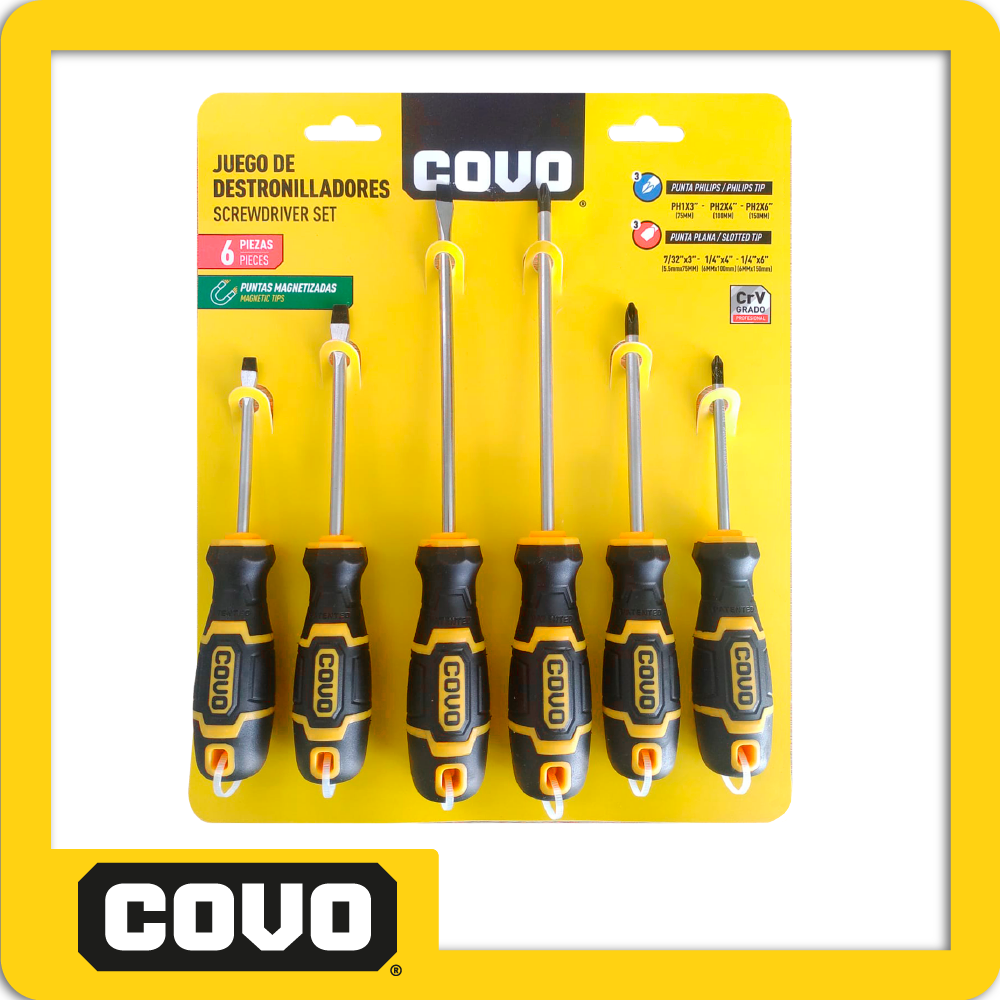 Set de destornilladores magneticos crv - 6 piezas
