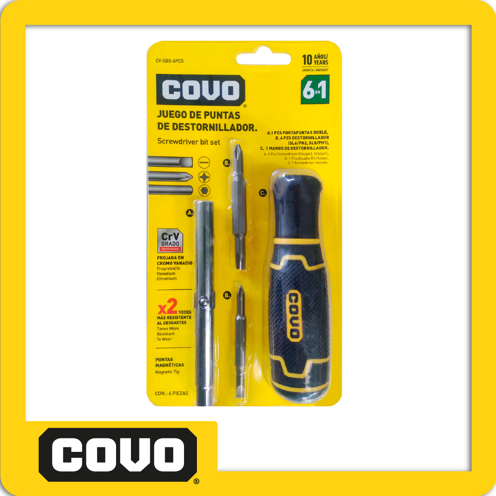 Juego de puntas para destornilladores 6 en 1
