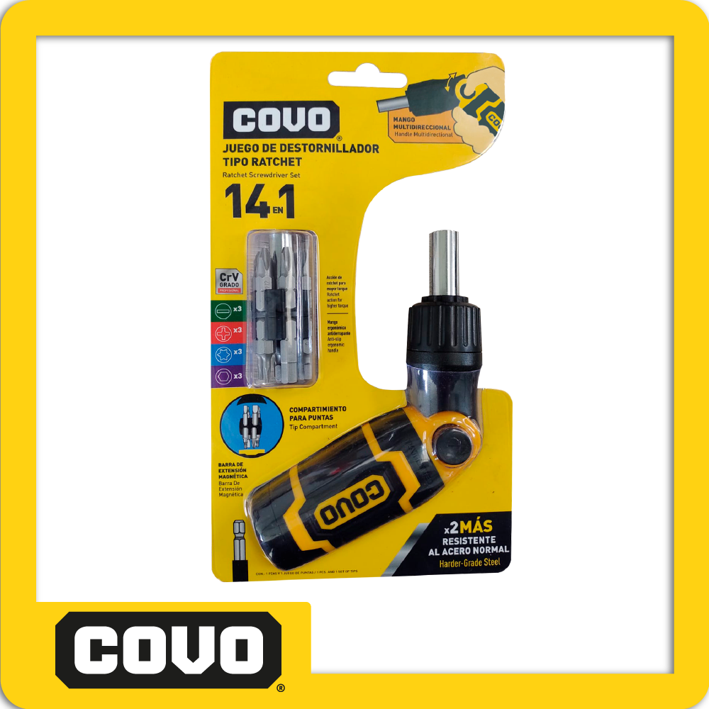 [CV-RSDSET-3] Juego de puntas para destornilladores tipo ratchet 14 en 1