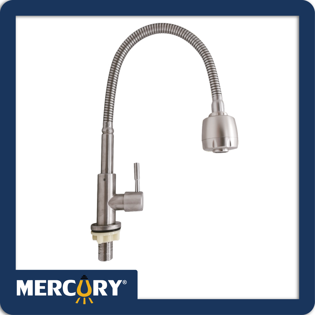 Llave lavaplatos meson flexible premium acero inoxidable  blister