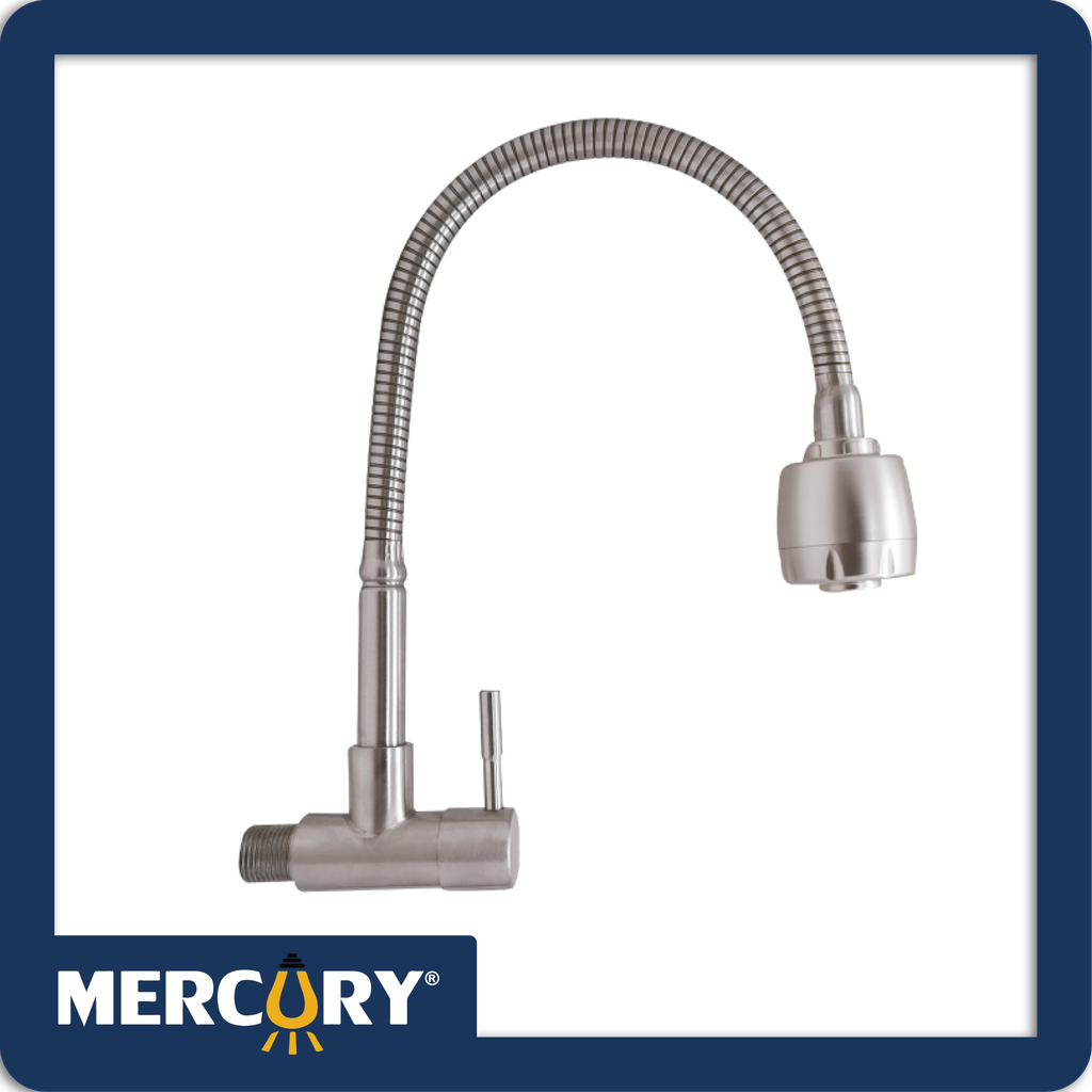 [FGR17] Llave lavaplatos pared flexible premium acero inoxidable  blister