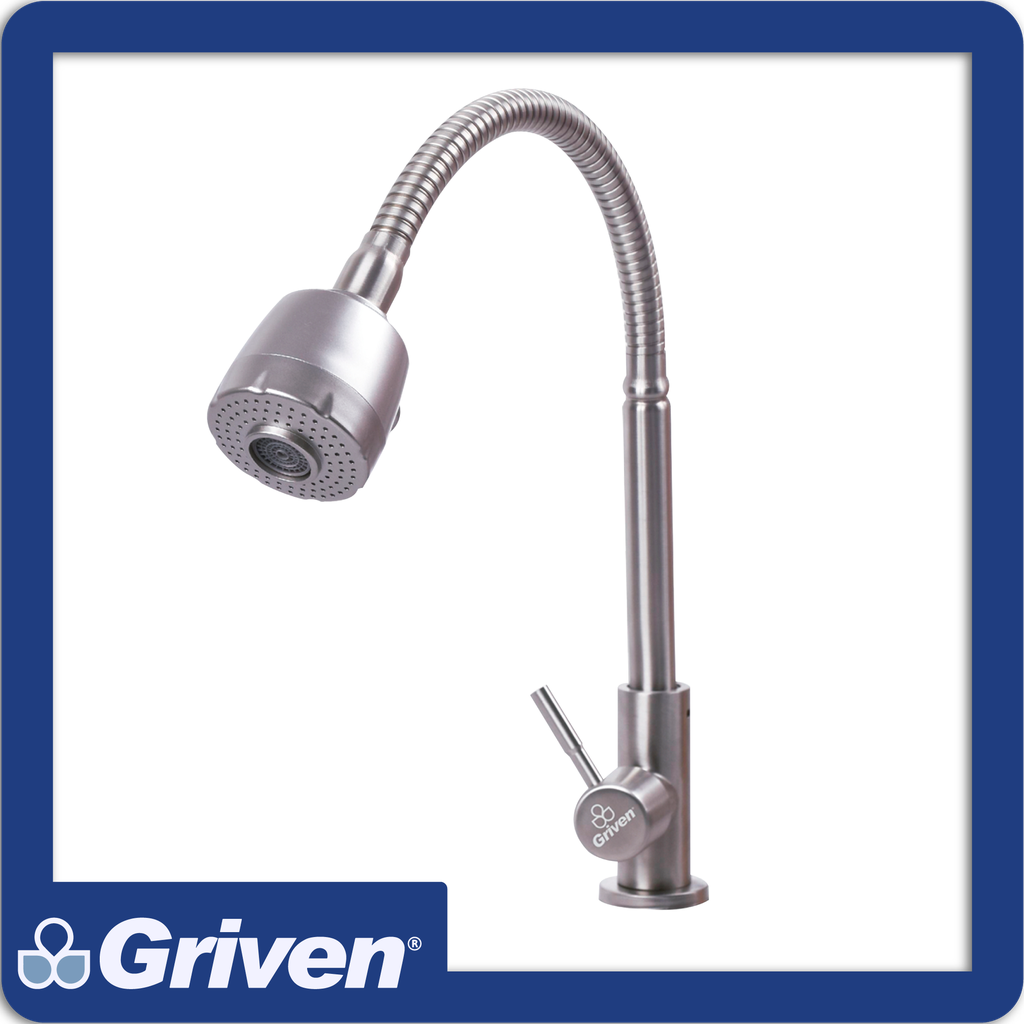 [A367-SSF-01] Grifo individual p/fregadero cuello flexible acab satin pza