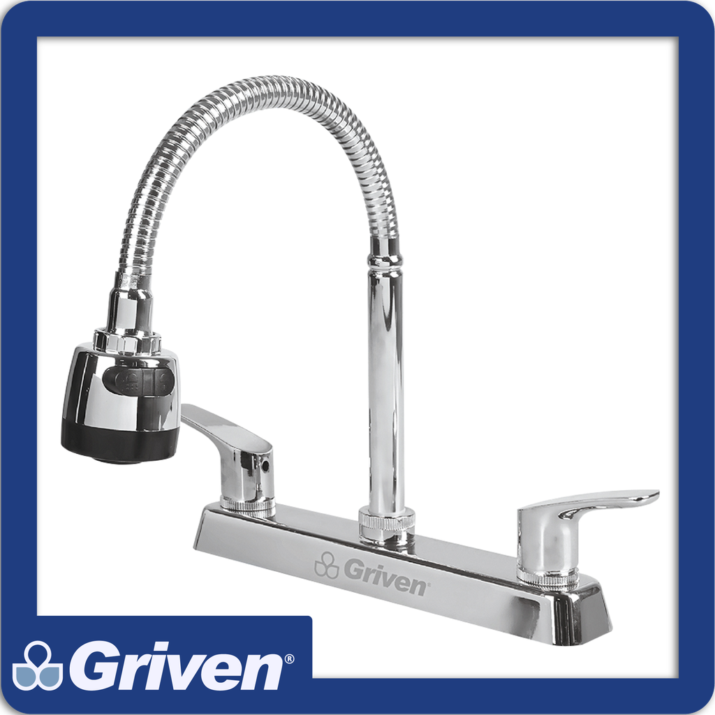 Grifo cuello flexible para fregadero manija tipo mezclador 8"pza