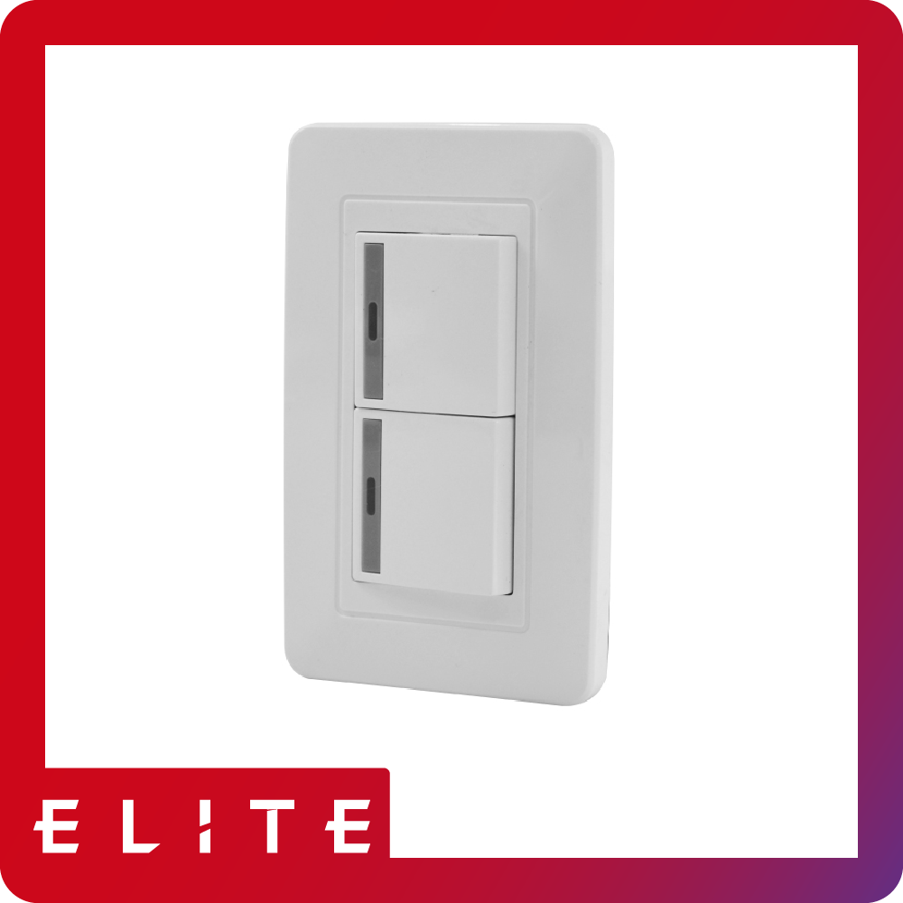 Interruptor doble conmutable elite blanco