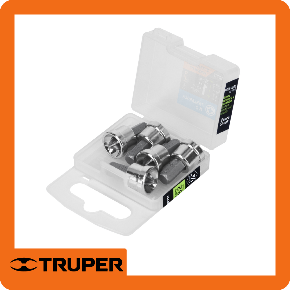 Estuche con 5 puntas phillips ph2 muro de yeso largo 1 pulgada