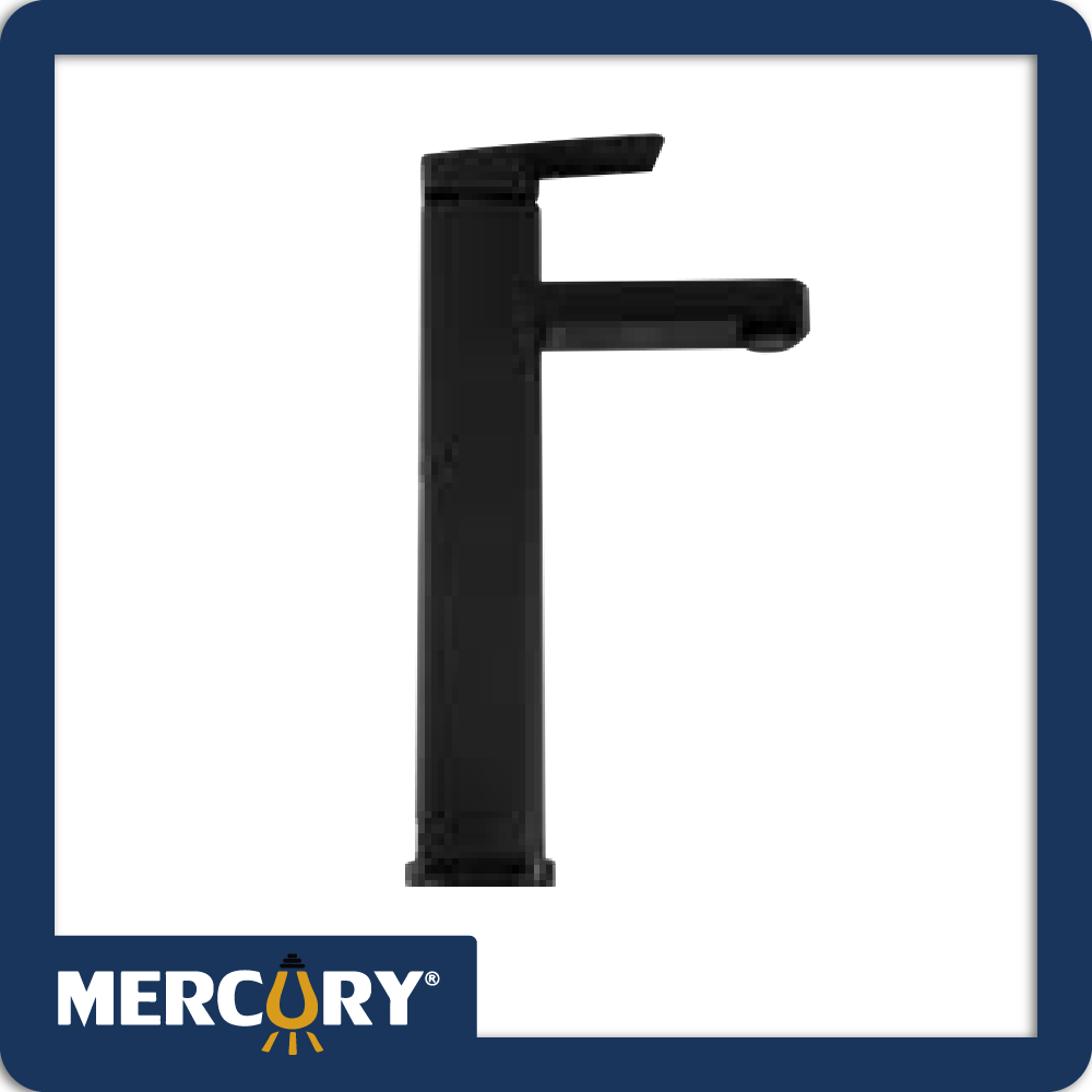 Llave lavamanos luxury negro mate cuerpo cuadrado alto