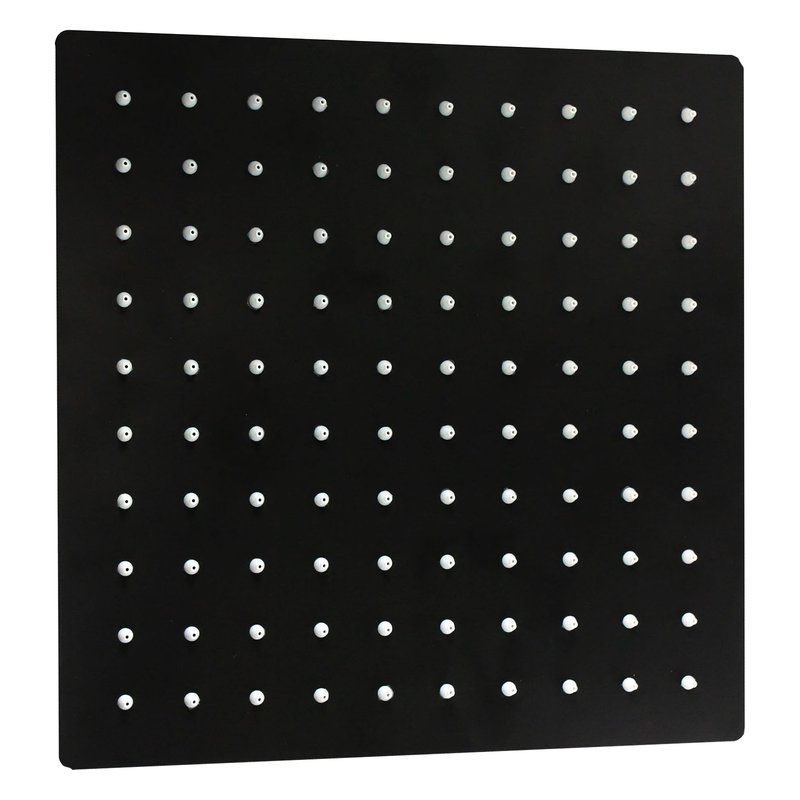 Ducha agua fria cuadrada 6 negro mate