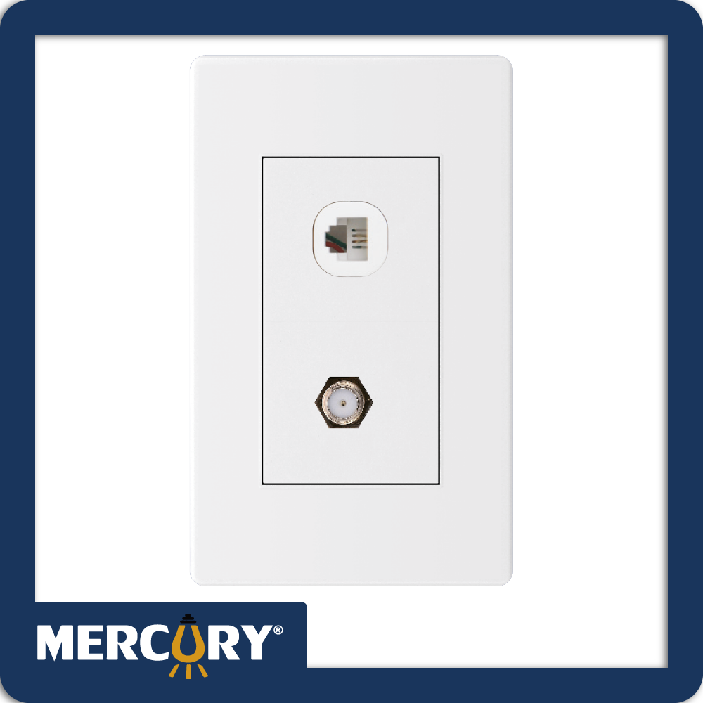 Toma coaxial + telefono rj11 mercury linea plus