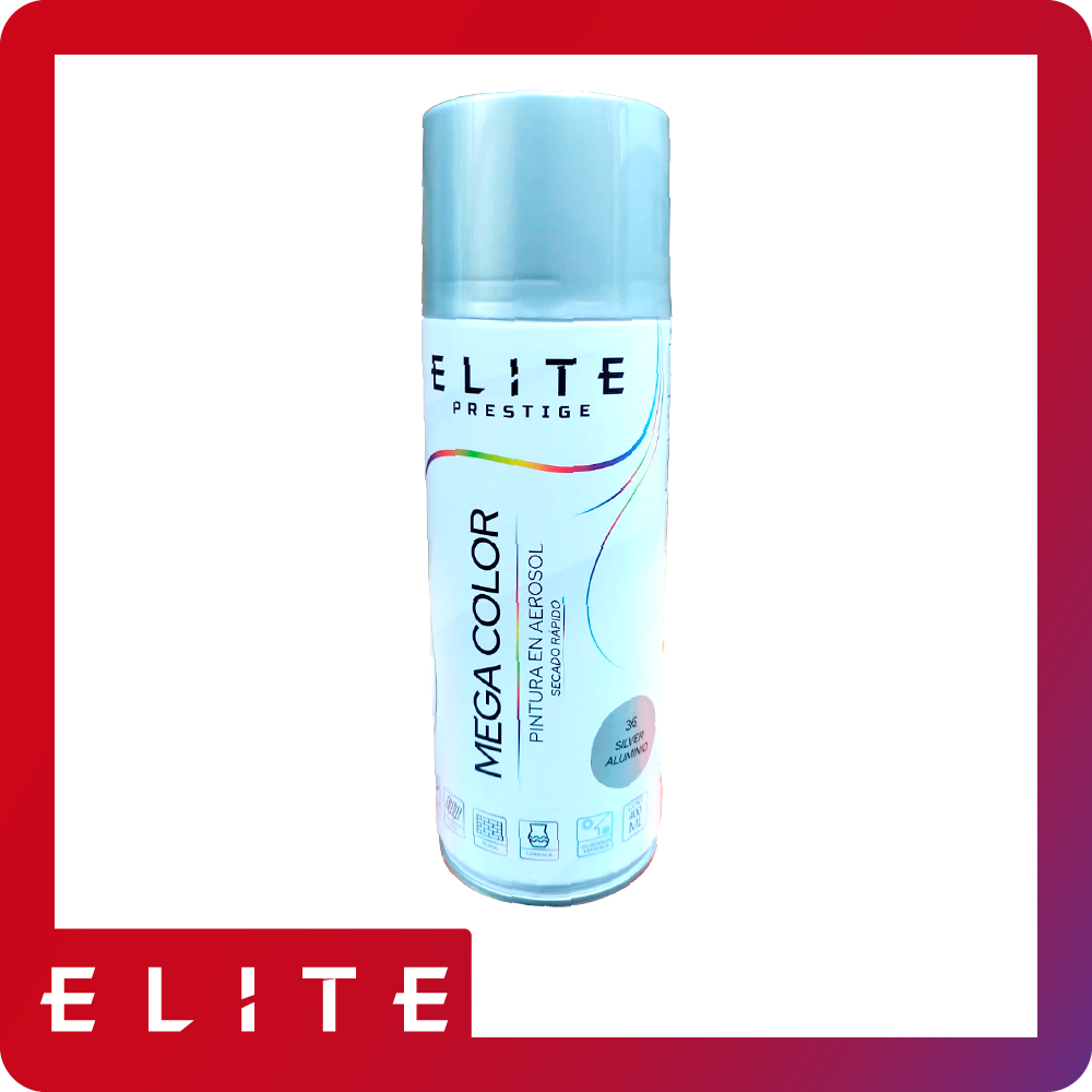 Aerosol elite 400ml 36 silver