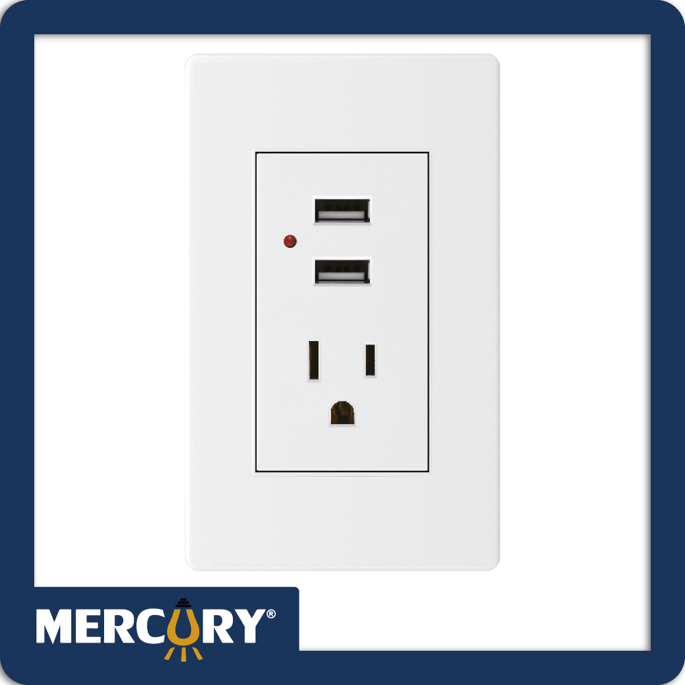 [ETI183] Toma + usb mercury linea plus