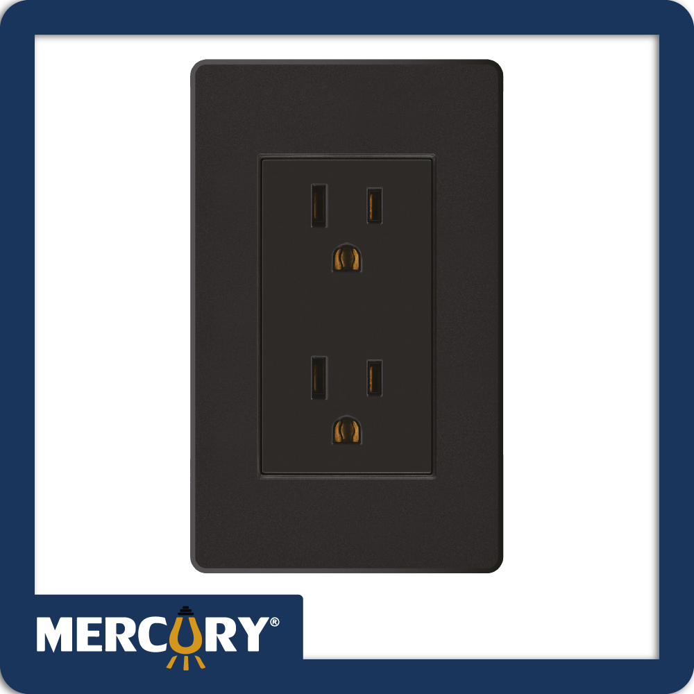 Toma doble polo t mercury linea plus negro