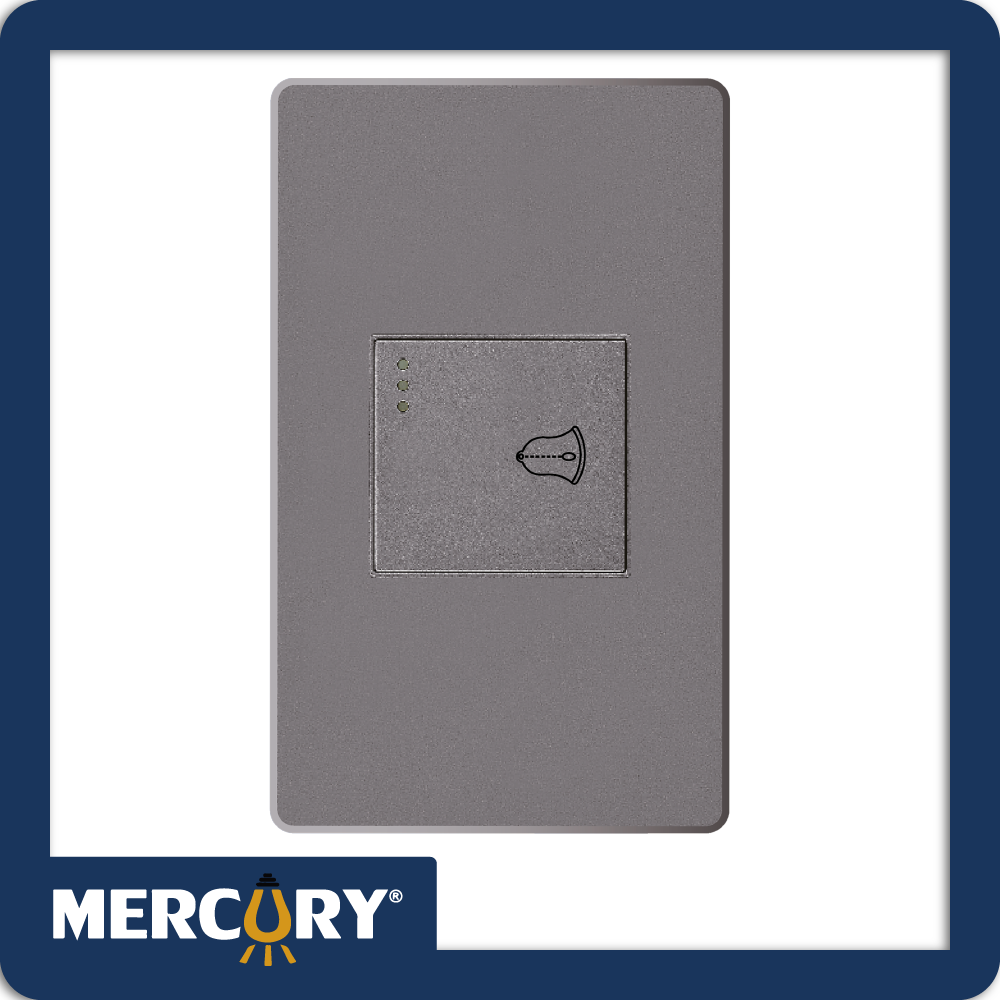 Pulsador sencillo mercury linea plus silver