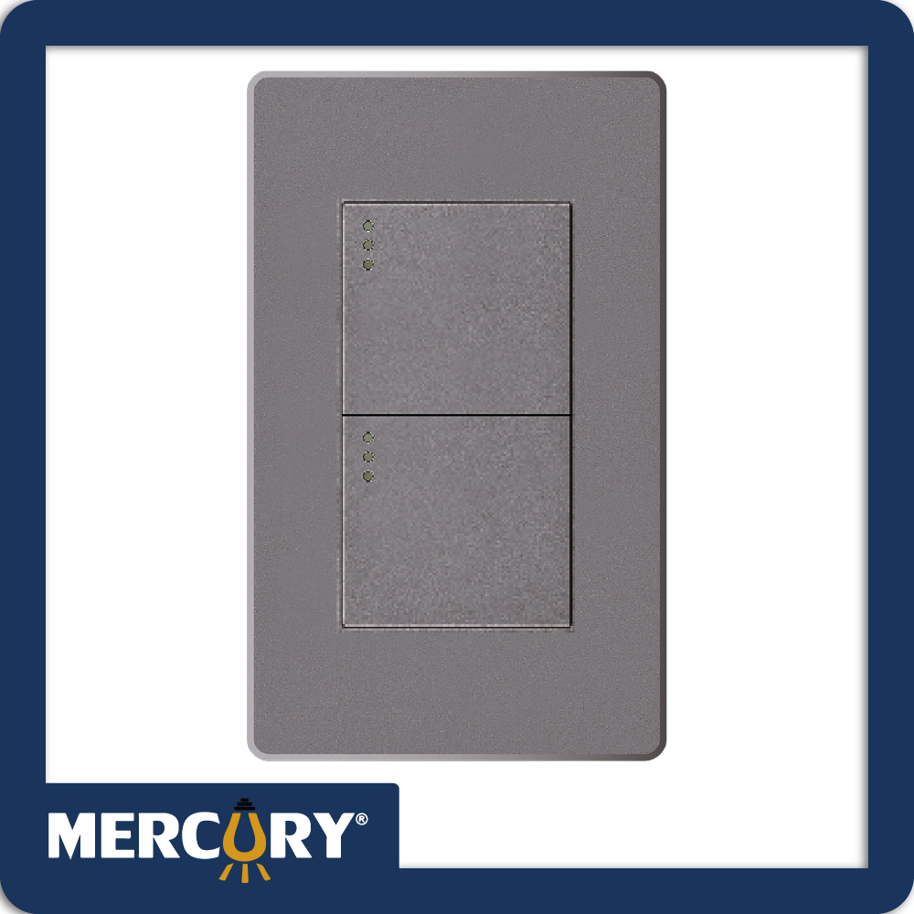 [ETI202] Interruptor doble mercury linea plus silver