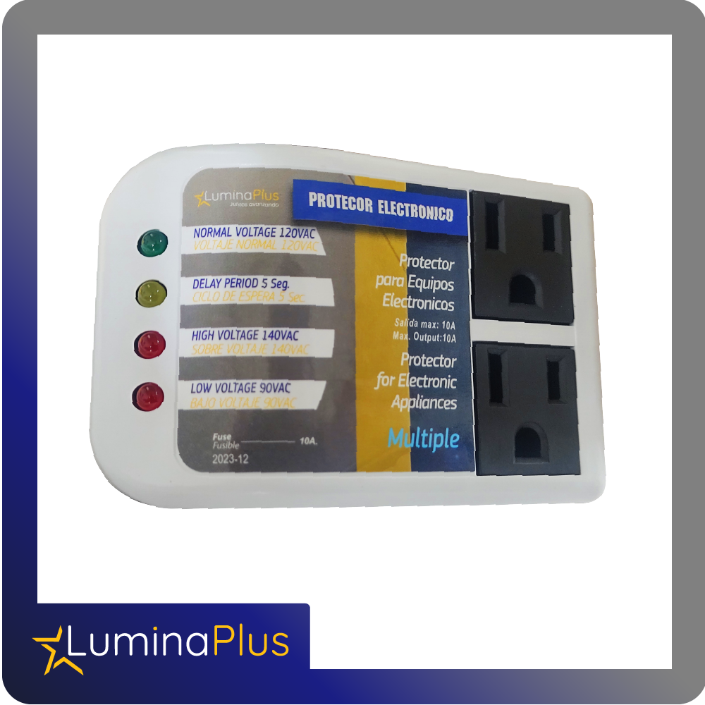 [ECA2T] Protector de voltaje 2 salidas 15a 110v ac blister