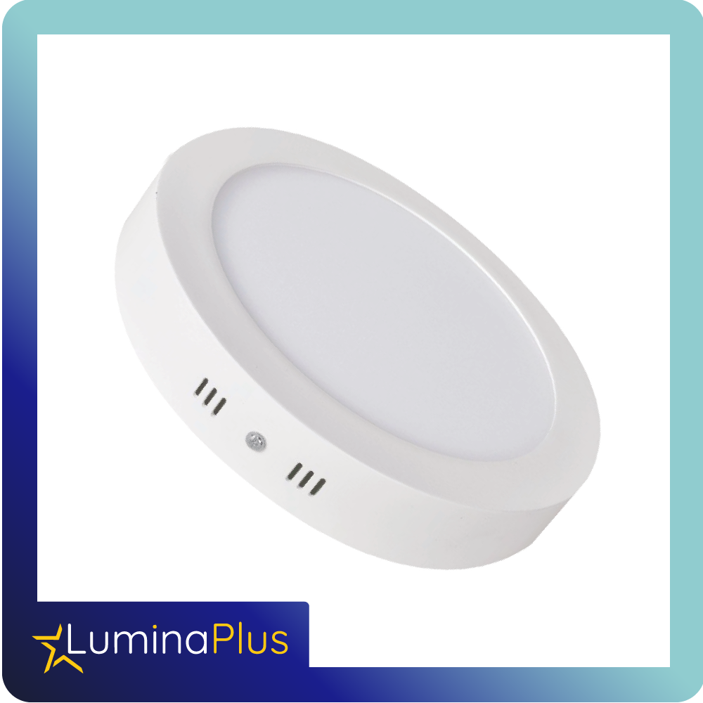 Panel led sobreponer luminaplus 12w 6 pulgadas blanco redondo