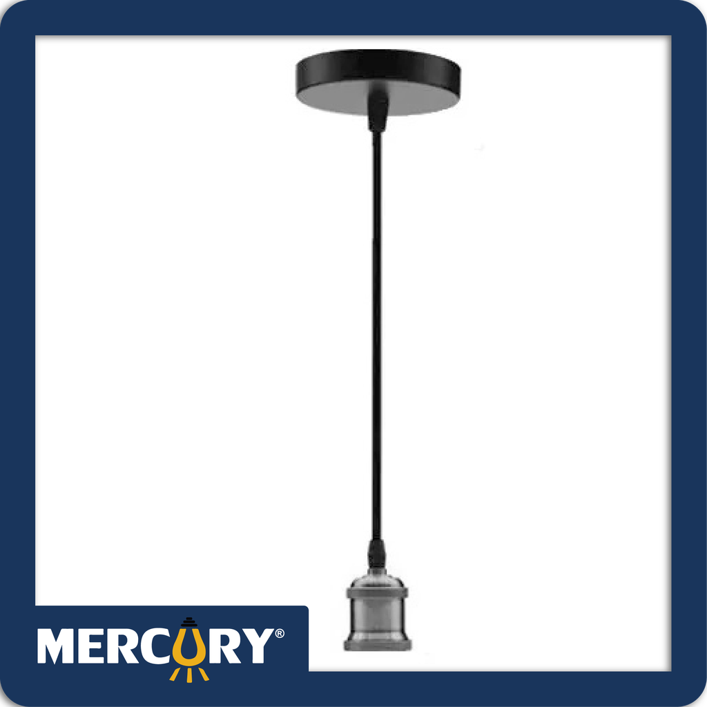 [ECA74] Portalampara vintage e27 colgante color plata