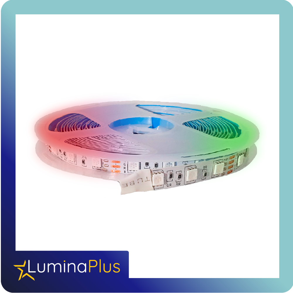 Cinta led luminaplus 12v 5050 ip20 luz rgb rollo*5m (Incluye kit controlador)