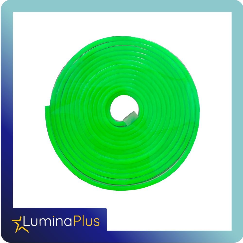 Cinta led neon flex luminaplus 12v rollo x5m verde