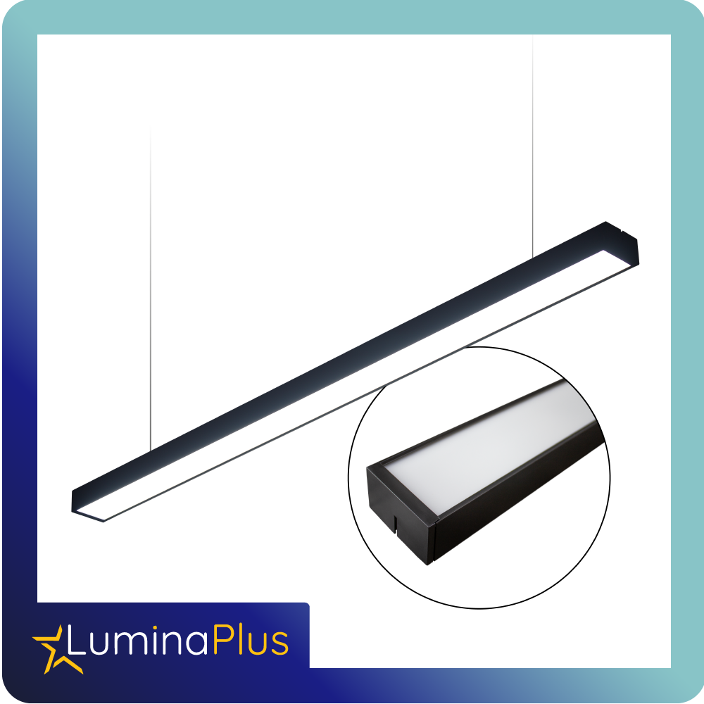 [ITL49L] Luminaria lineal led luminaplus 40w negra-6500k 1.2m