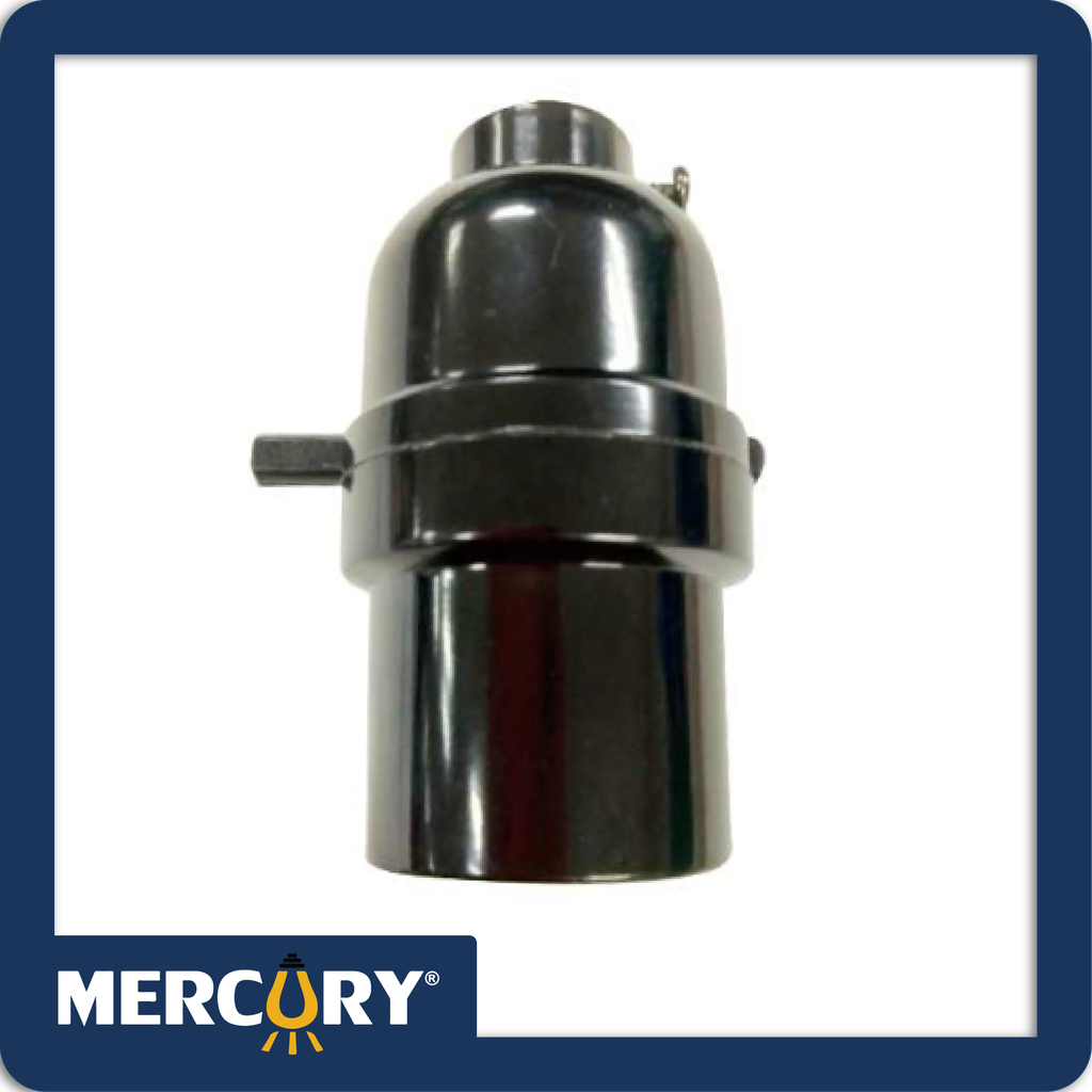 Portalampara negro e27 + switch paso