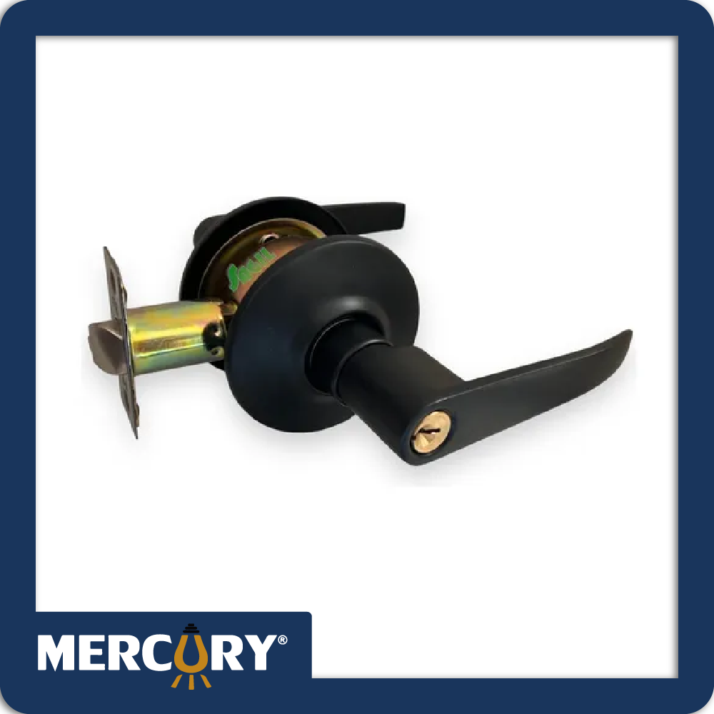 [FCE42] Chapa baño negro mate manija mercury cilindro bronce