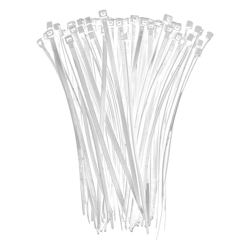 Amarre plastico en nylon 20cm x 2.5mm blanco bolsa*100und