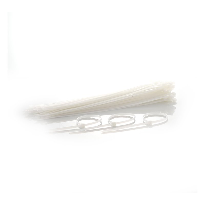 Amarre plastico en nylon 40cm x 5mm blanco bolsa*100und