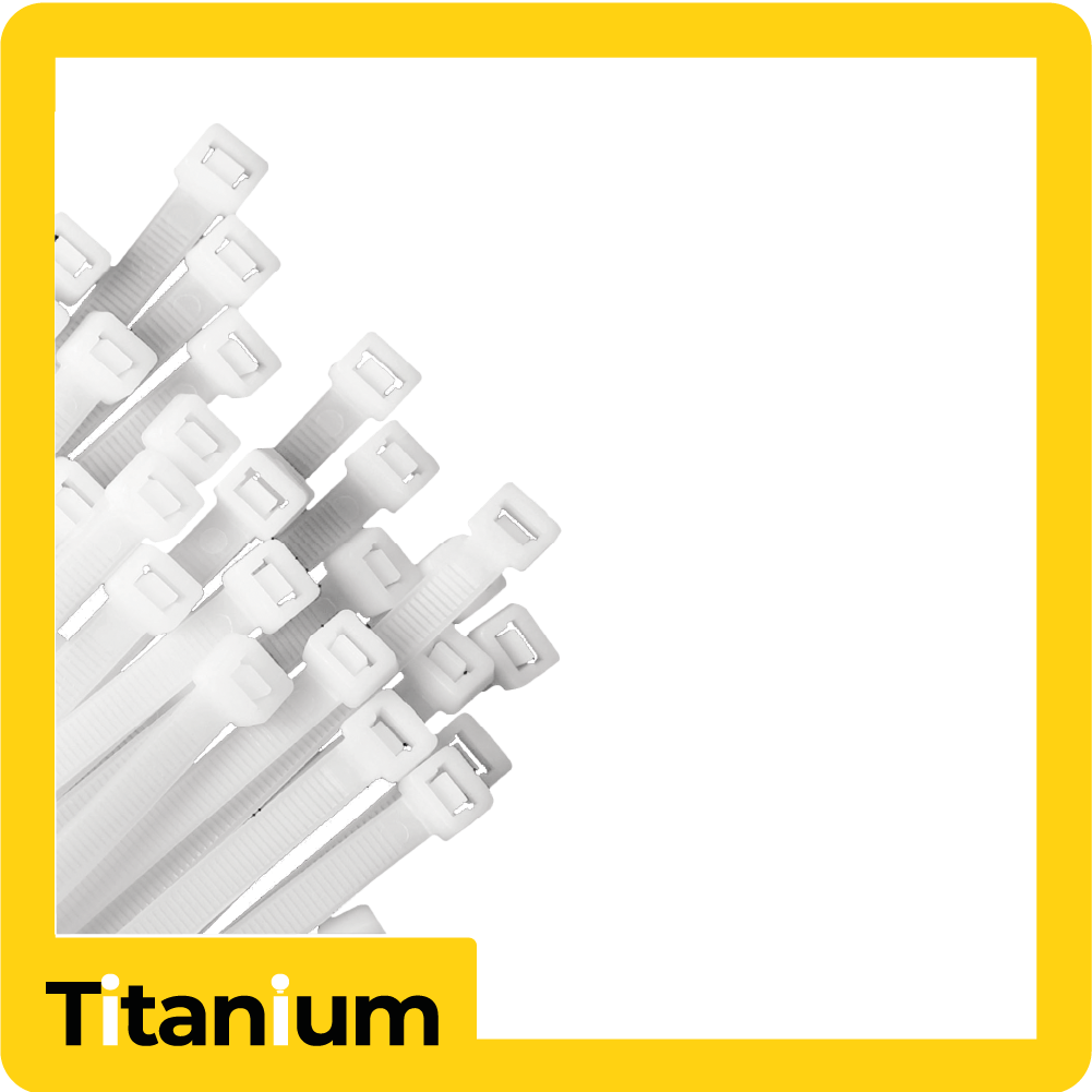 Amarre plastico titanium blanco 20cm*2.5mm bolsa*100unds