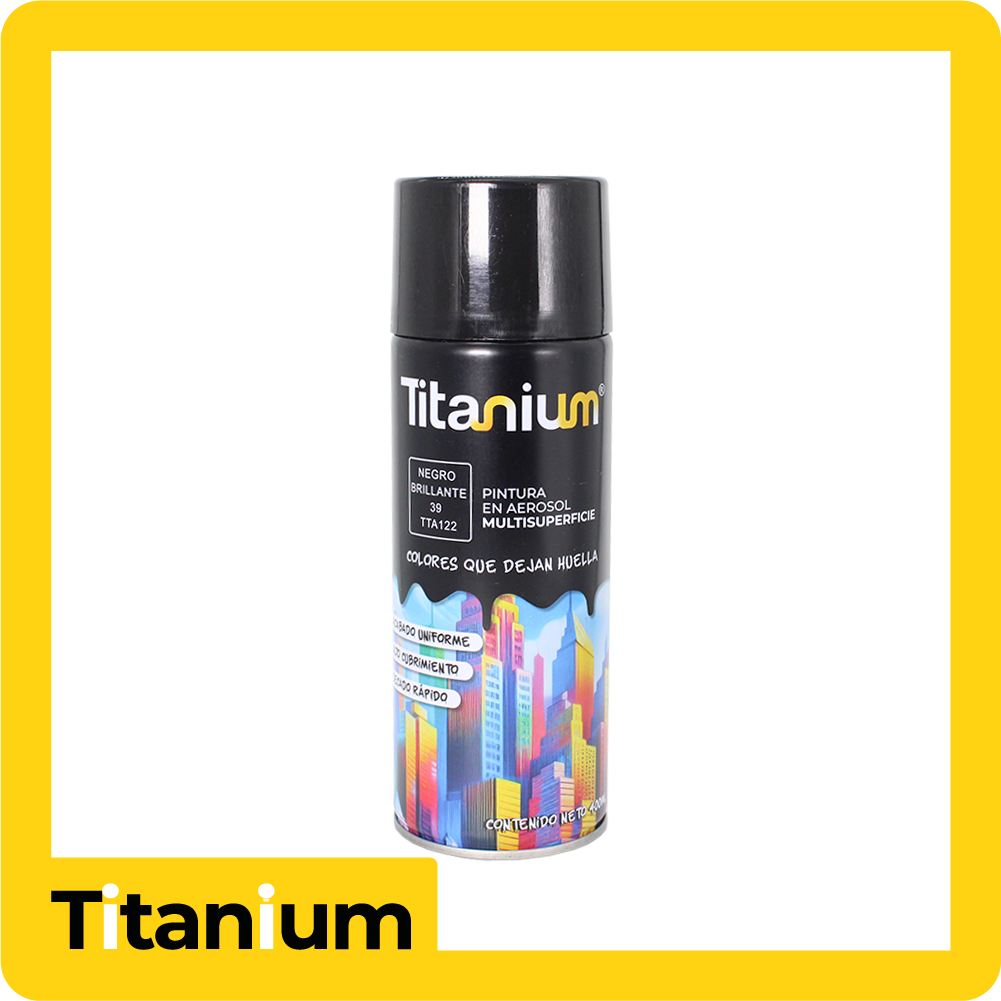 Aerosol titanium negro brillante 39 400ml