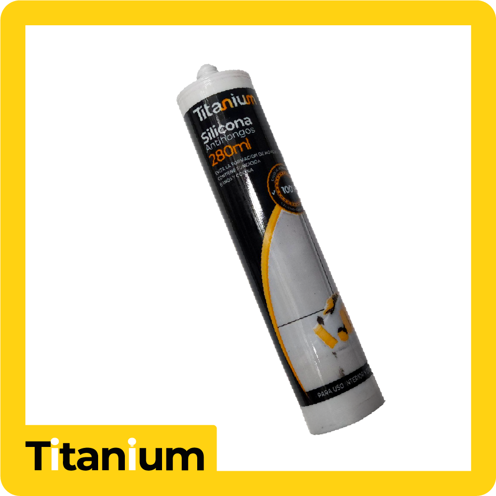 Silicona antihongos titanium tubo 280ml blanca