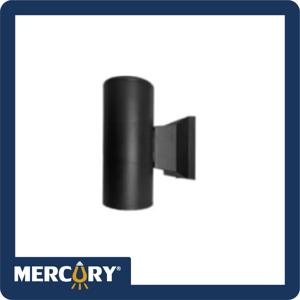 Aplique pared gu10 x2 cilindros negro ip65