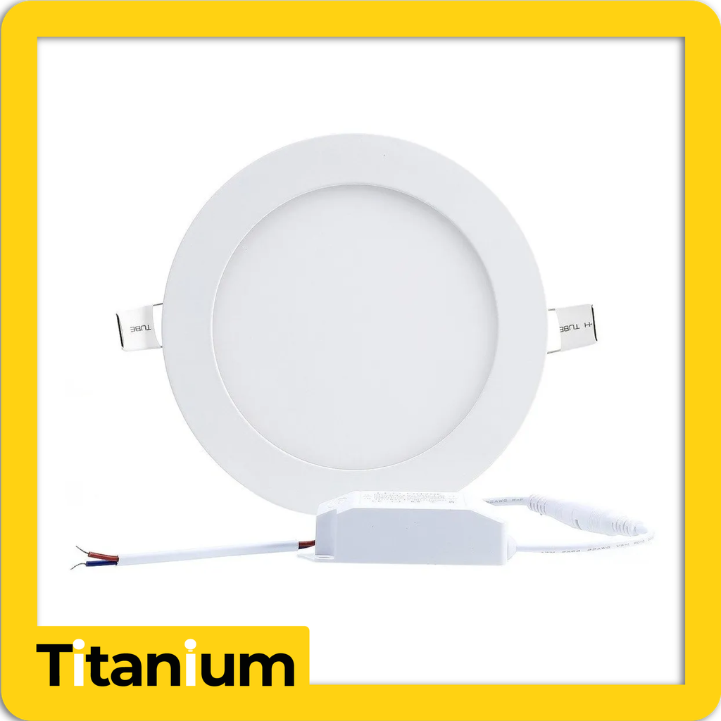 Panel led titanium incrustar 18w 8" 6500k/red