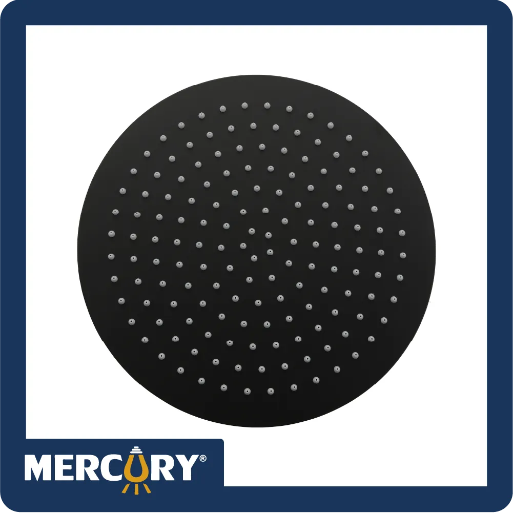 Ducha agua fria redonda 6'' negro mate