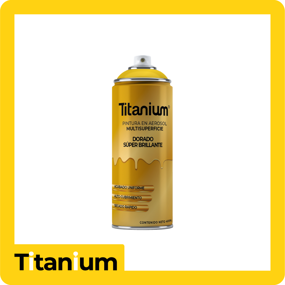 Aerosol titanium dorado super brillante 1500 400ml