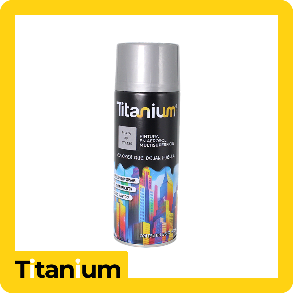 Aerosol titanium plata 36 400ml