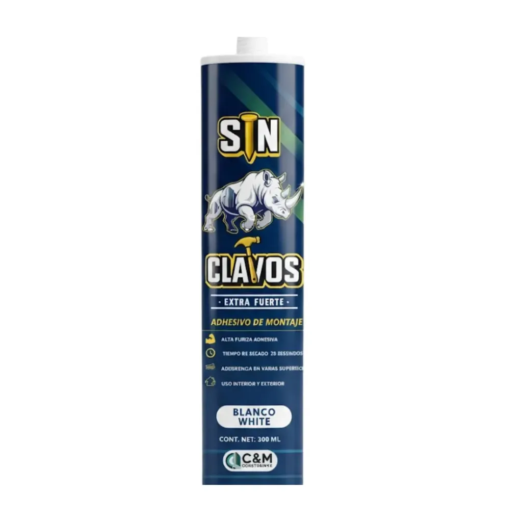 Adhesivo multiusos  sin clavos blanco 300 ml