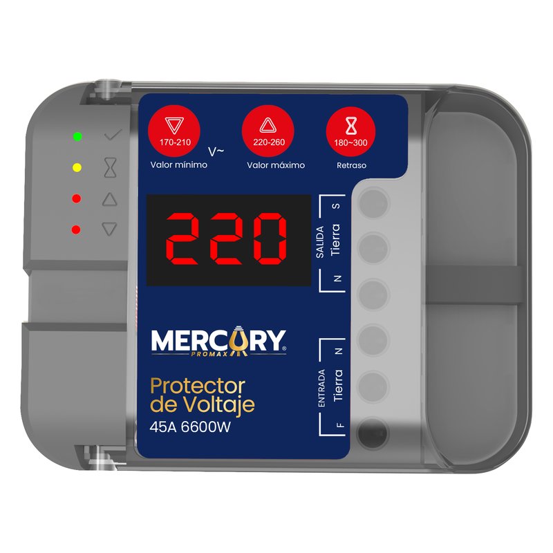 [ECA148] Protector de voltaje 45a 6600w 220v/ac mercury blister