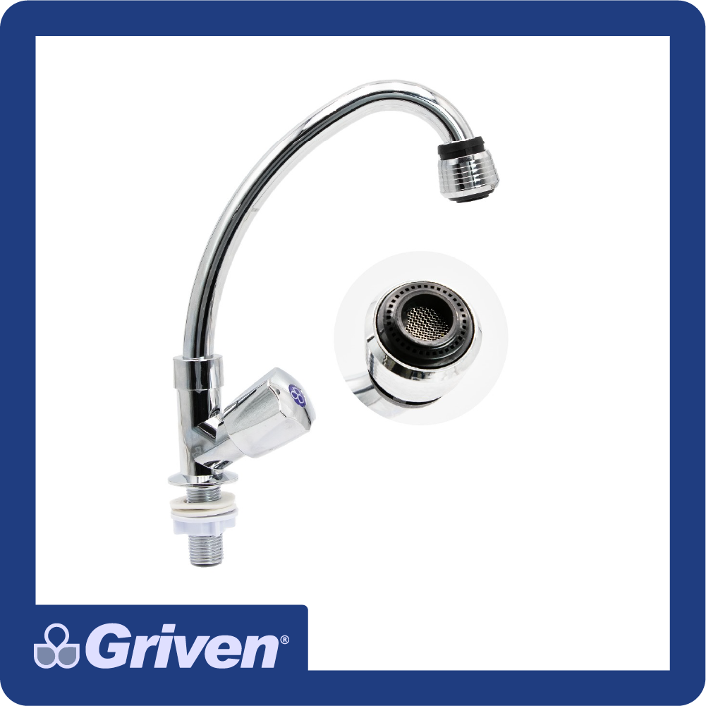 [A367-ZF306D] Griferia p/lavaplatos monocontrol hexagonal cromo ABS