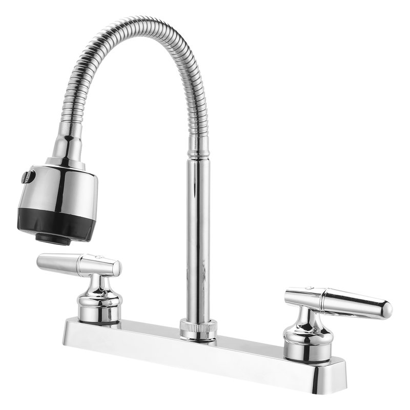 Mezclador lavaplatos 8 cuello flexible/metalico manija/palanca